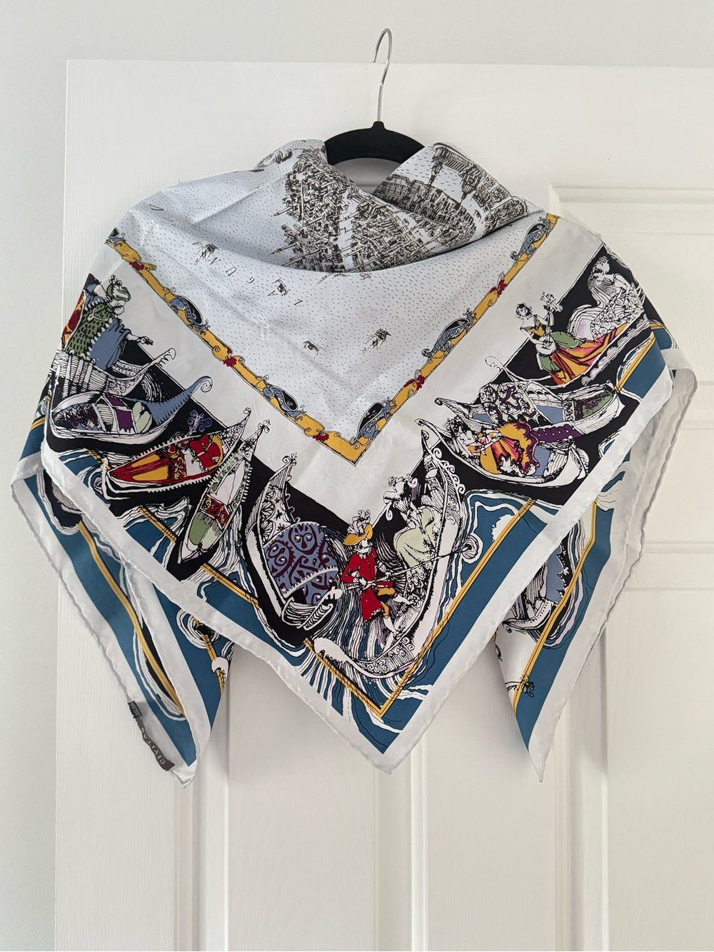 Civitas square silk scarf map of Venice Italy cartography